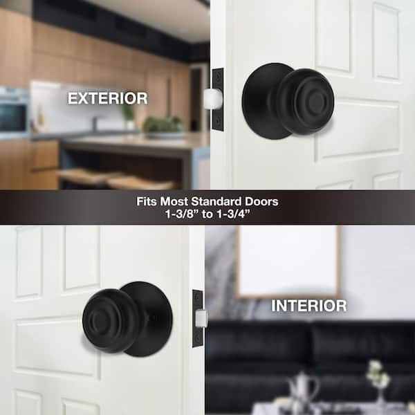 Defiant Hartford Matte Black Hall/Closet Door Knob Contractor Pack