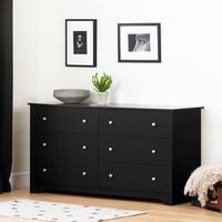 South Shore Vito 6-Drawer Pure Black Dresser 3170010