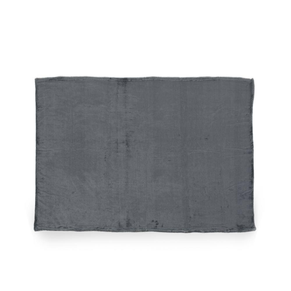 Noble House Alanton Dark Grey Flannel Throw Blanket 66225 The Home Depot