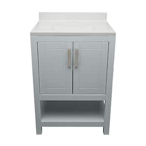 Taos 25 in. W x 19. in D. x 36 in. H Bath Vanity in Grey with Cultured Marble White Top