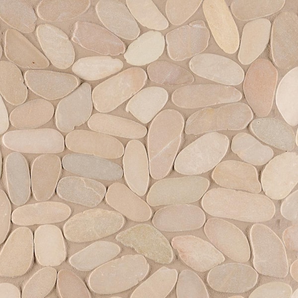 MSI Take Home Sample - Sliced Pebble Earth 6 in. x 6 in. Textured Marble Floor and Wall Tile