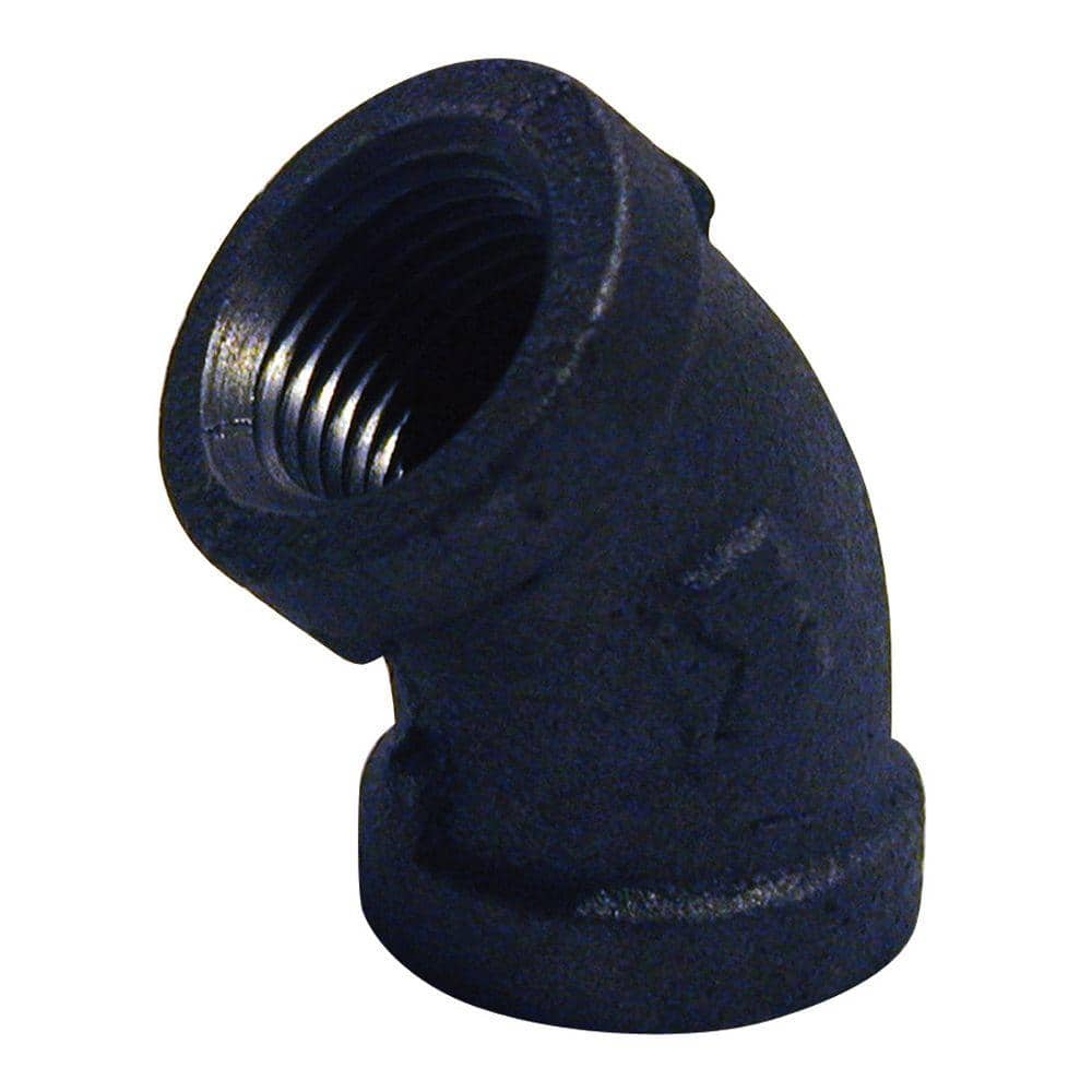 Pack of 10 Elbow 45 Degree Black Steel Pipe Fitting - 3/4