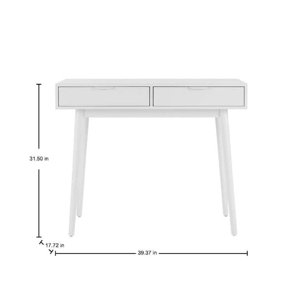 Stylewell Amerlin White Wood Desk 39, Amerlin White Wood Vanity Desk