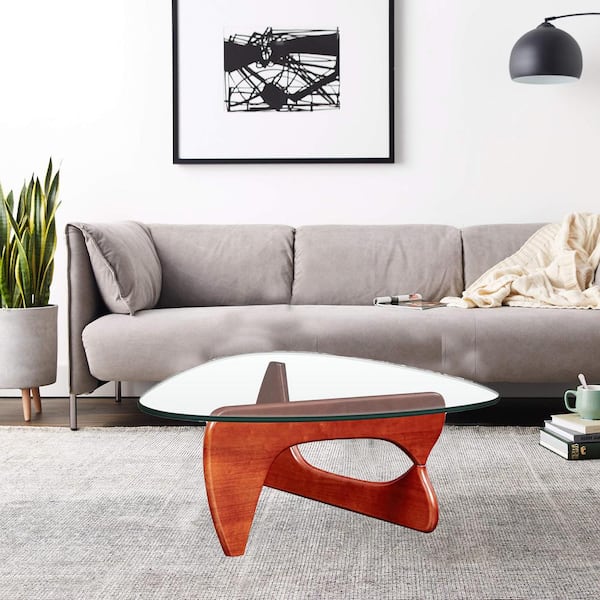 triangle shaped glass coffee table