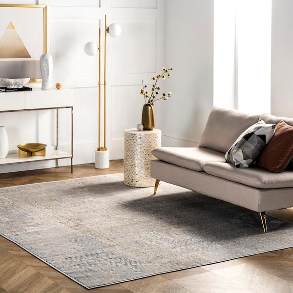 Alice Light Grey 4 ft. x 6 ft. Abstract Waterfall Indoor Area Rug