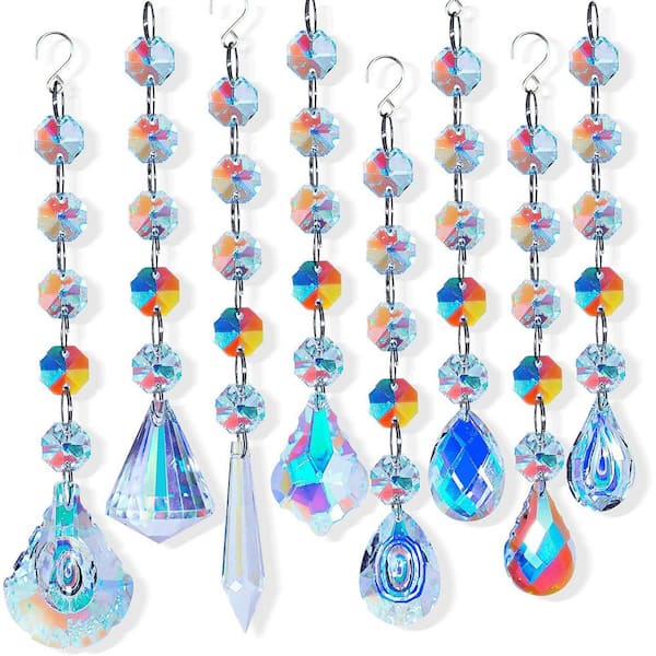 8 Pieces Hanging Crystals Suncatchers for Windows