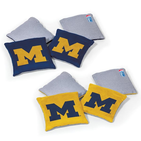 Wild Sports Michigan Wolverines 16 oz. Dual-Sided Bean Bags (8-Pack)