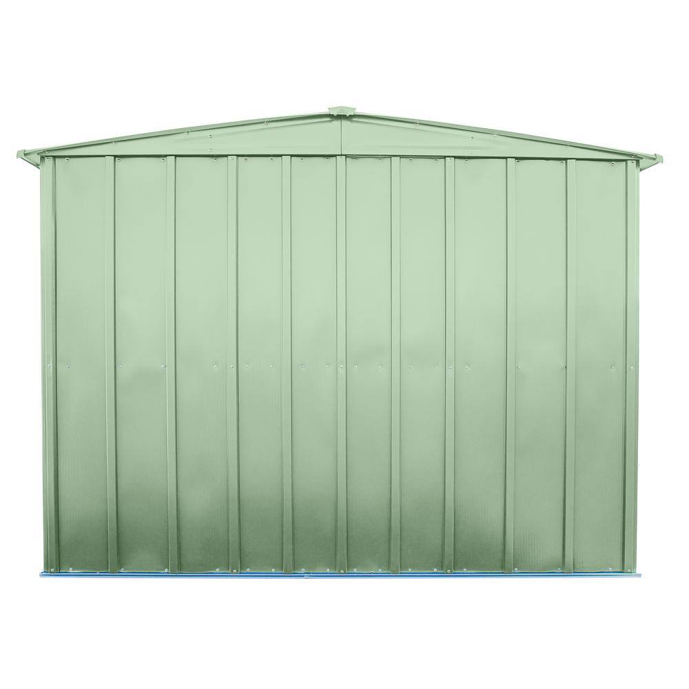 Sage Green 8x6 Galvanized Steel Peak Roof Storage Shed