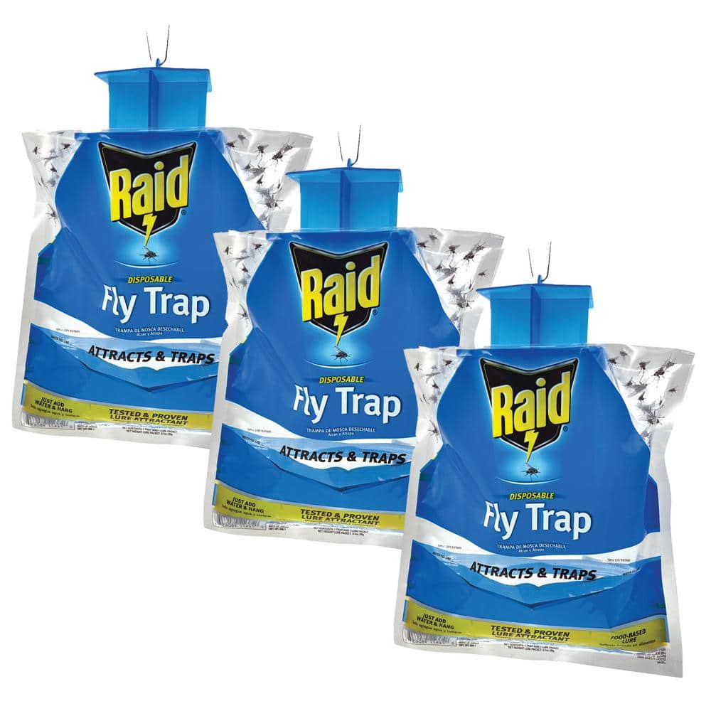  Raid® Fly Ribbon, Fly Traps for Indoors and Outdoors, 4 Pack :  Patio, Lawn & Garden