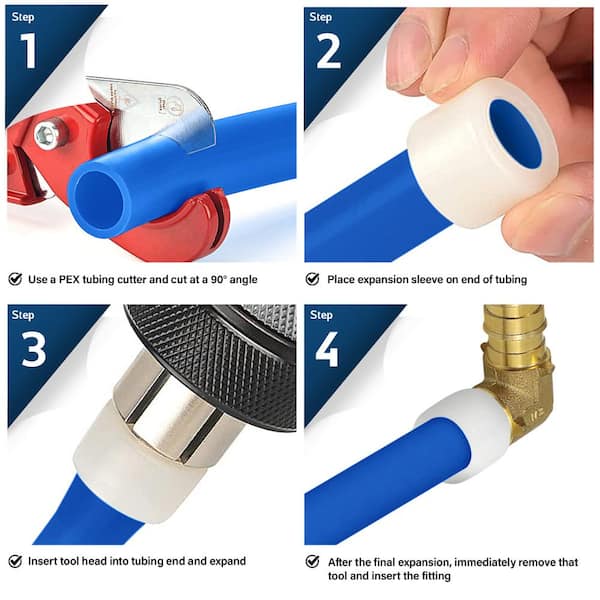 GUOFIS Pack Of 10 PEX A Expansion 90° Elbow, 1/2" F1960