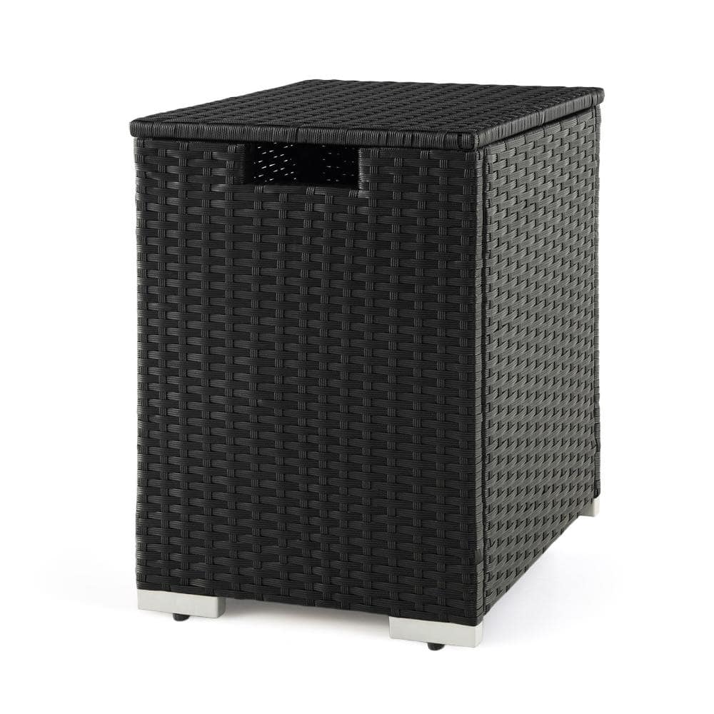 16 in. L x 16 in. W PE Rattan and Metal Propane Tank Hideaway Table for Standard 20 lb. Tank, Black price history on PriceWatchPro