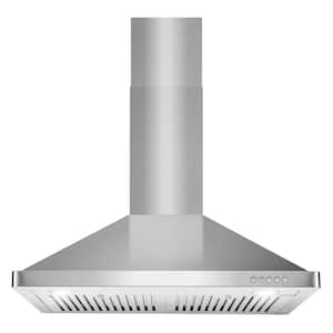 30 in. Vista Collection 380 CFM Ducted Wall Mount Range Hood, Button Controls, LED Lights, Stainless Steel