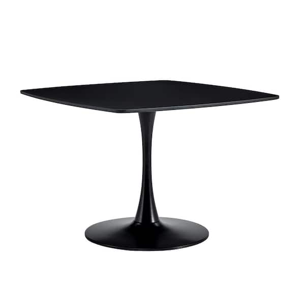 42.1 in. Black Wood Pedestal Dining Table Seats 4-6 people for Living Room,  Bedroom