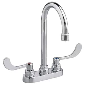 Monterrey 4 in. Centerset 2-Handle 0.5 GPM Gooseneck Bath Faucet with Vandal Resistant Lever Handles in Polished Chrome