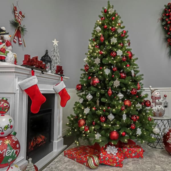 National Tree Company - 7.5 ft. Downswept Douglas Fir Artificial Christmas Tree with Dual Color LED Lights