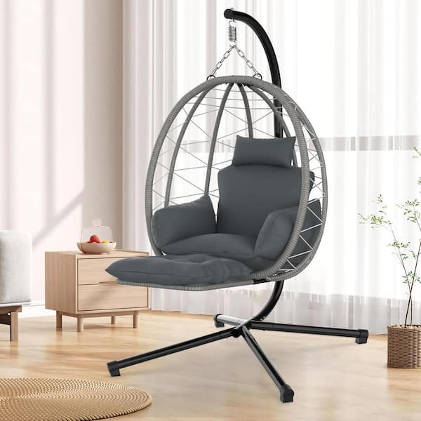 Bay front grey hanging basket chair sale