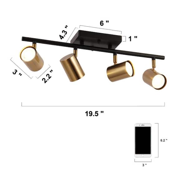 Zevni Sharre 1.6 ft. Black Modern Track Lighting Kits, 4-Light 