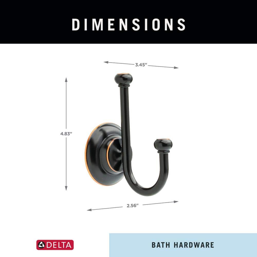 Delta Porter Oil-Rubbed Bronze Double Robe Hook