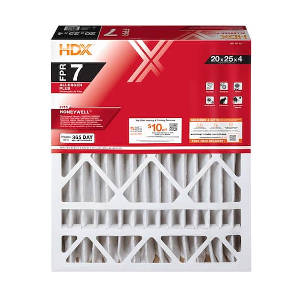 HDX 20 in. x 25 in. x 4 in. Honeywell Replacement Pleated Air Filter FPR 7, MERV 11