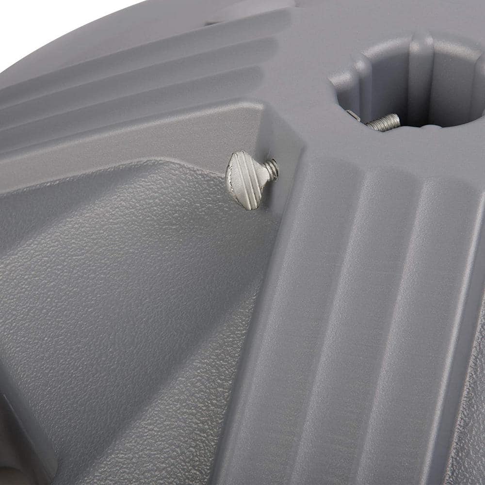 Grey UV-Stabilized Polymer Fillable Patio Umbrella Base