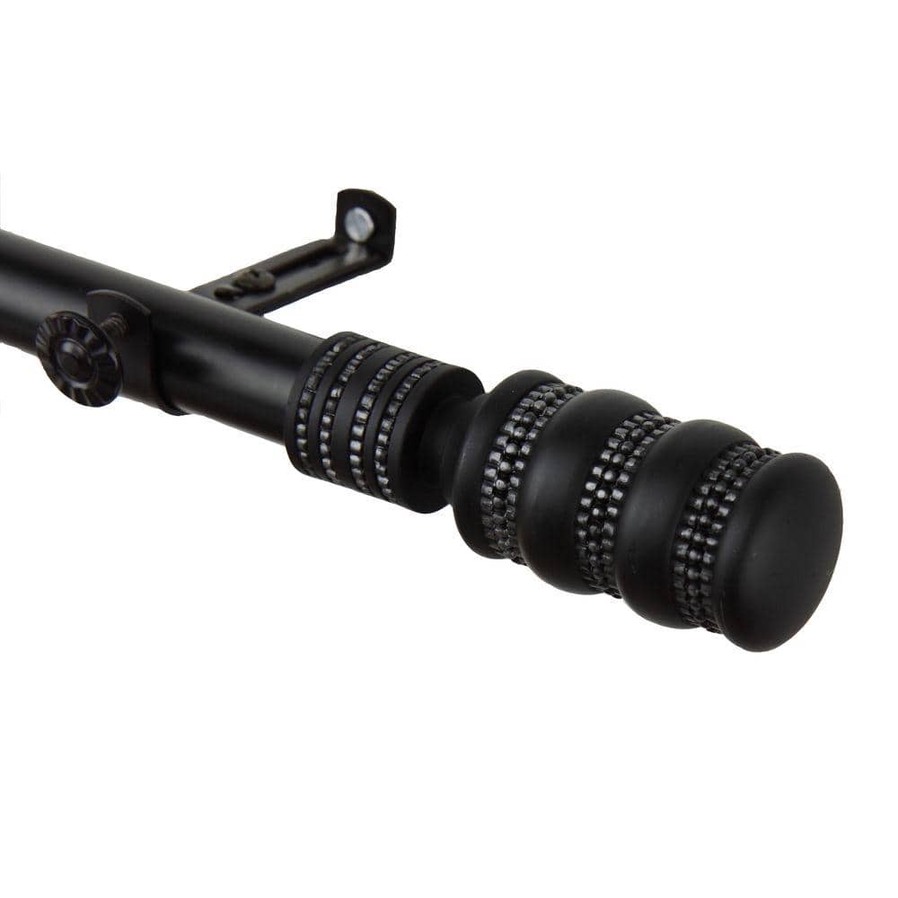 120 in. - 170 in. Telescoping Single Curtain Rod Kit in Black with Whirl Finial price history on PriceWatchPro