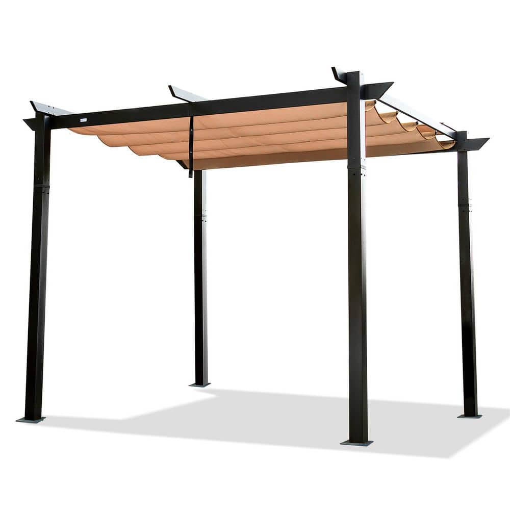 10 ft. x 10 ft. Dark Gray Outdoor Living Patio Grill Gazebo for Courtyard w