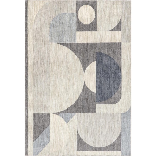 StyleWell Beckett Charcoal 8 ft. x 10 ft. Modern Geometric Area Rug