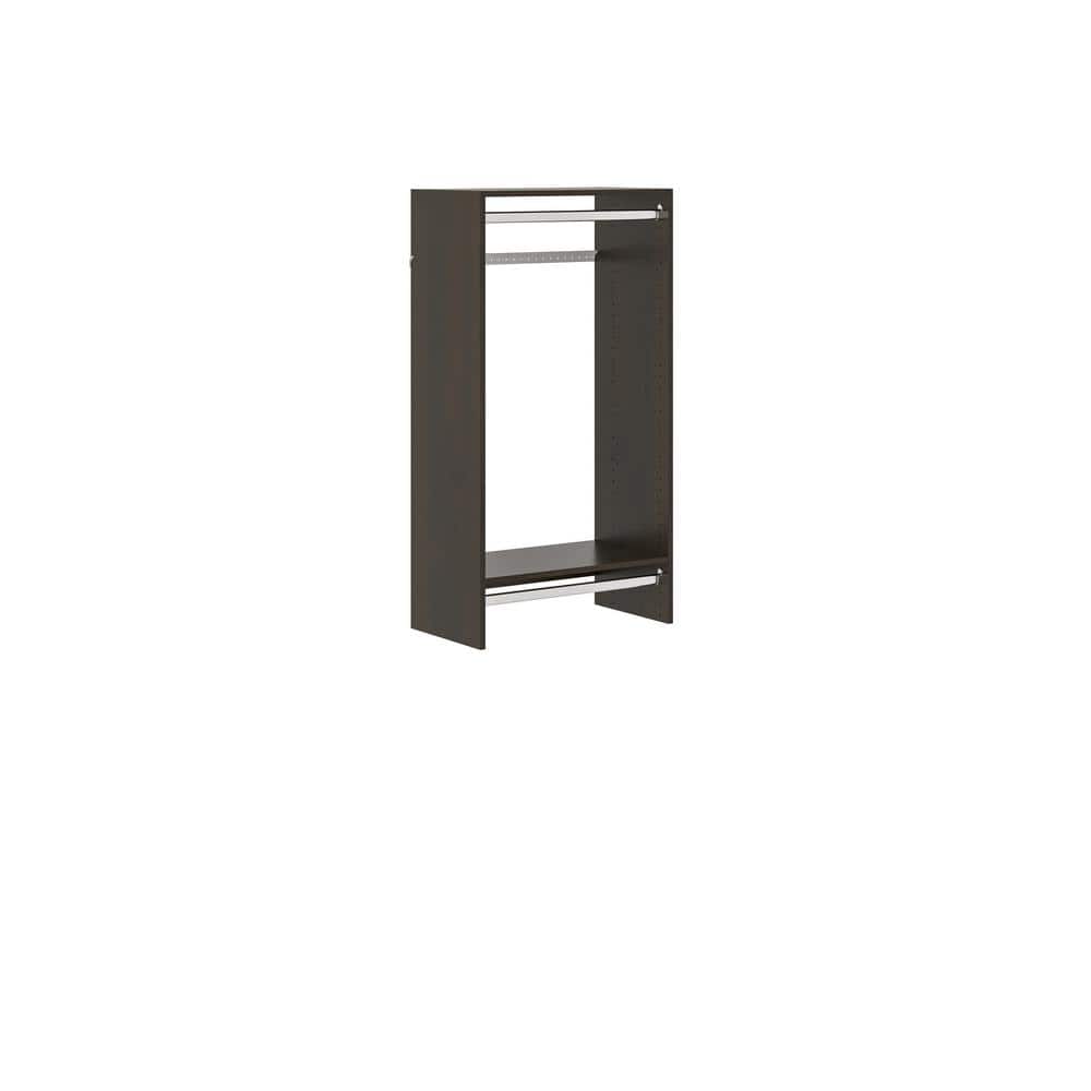 Truffle Double Hanging Rod Closet Organizer with Shelves