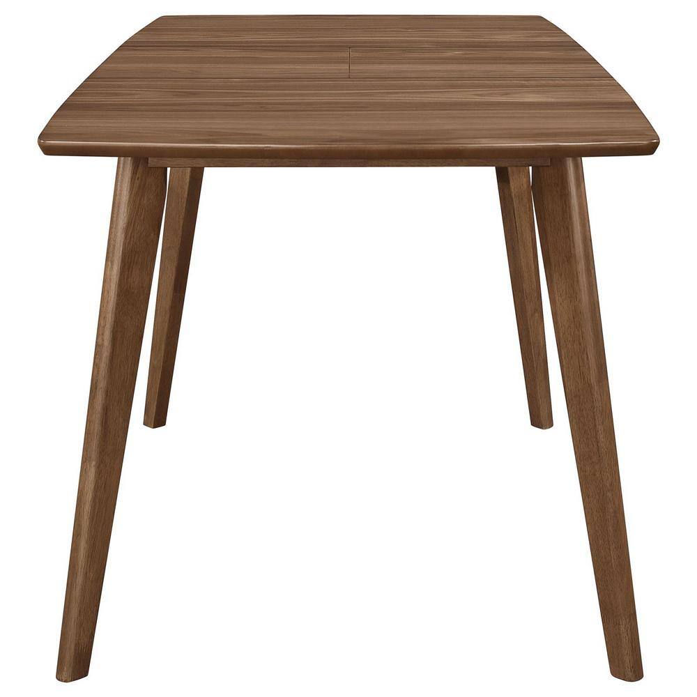 Natural Walnut and Grey Mid-Century Dining Set with Cushioned Seats