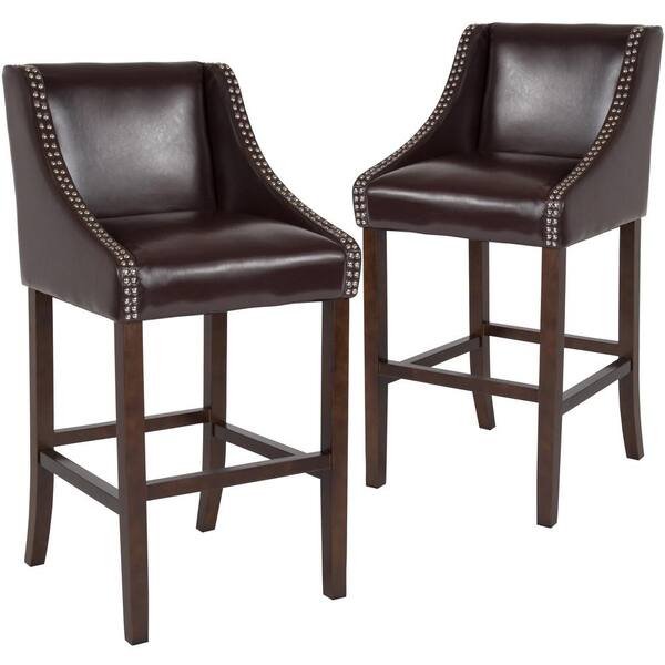 Carnegy Avenue 30 In Brown Leather Bar, Kosas Counter Stool