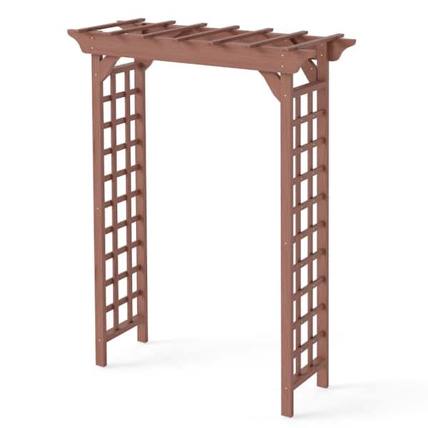 63 in. W x 26 in. D x 85 in. H Solid Fir Wood Garden Arbor - Wedding Arch and Plant Trellis