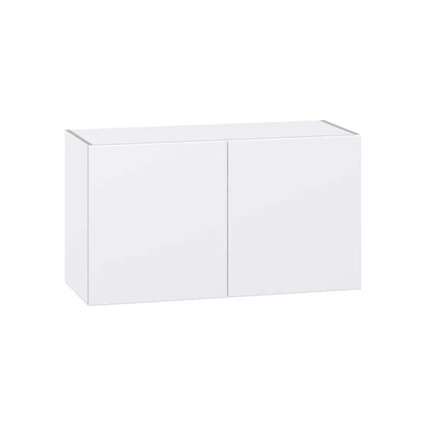 J COLLECTION Timberline 36 in. W x 14 in. D x 20 in. H Assembled Slab Wall Bridge Kitchen Cabinet in Bright White