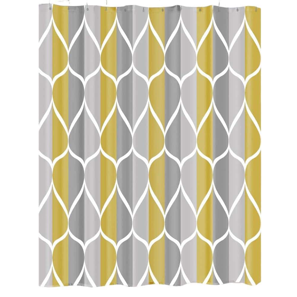 Waterproof 72 in. W x 72 in. L Quick-Drying Polyester Shower Curtain in Gra