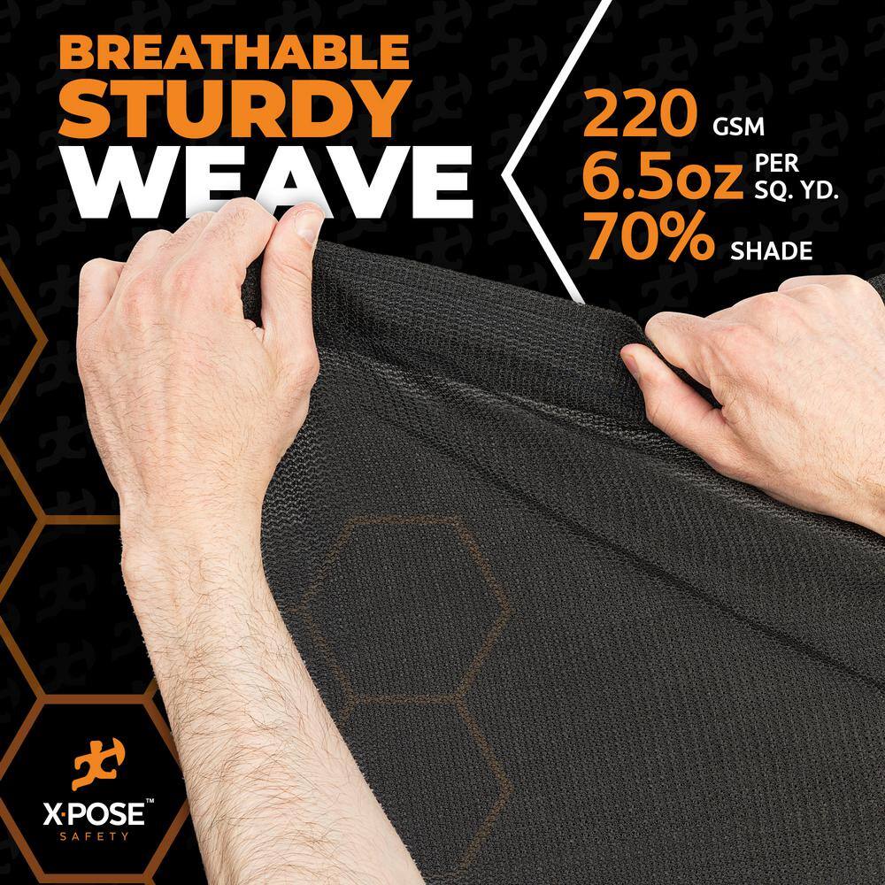 Heavy Duty Black Mesh Tarp with Brass Grommets, 4' x 10'