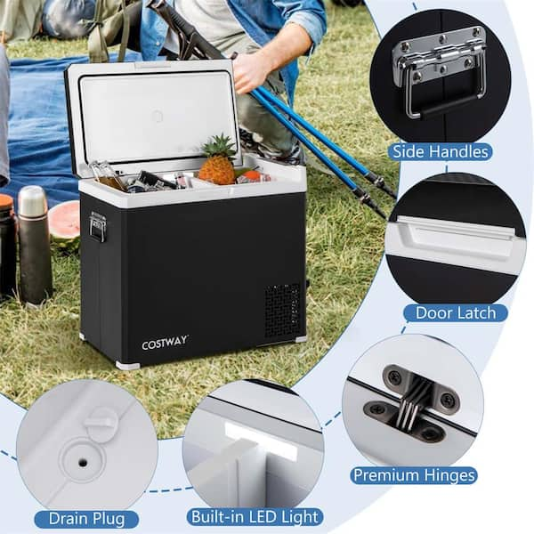 1.5 cu. ft. Portable Car Freezer with -4°F~68°F for RVs in Black