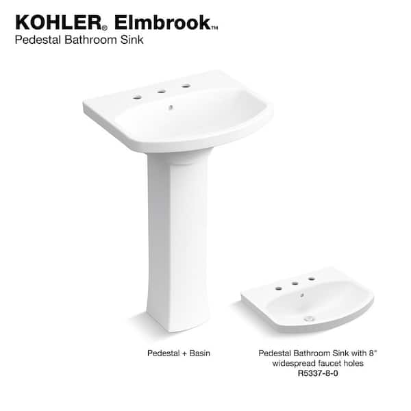 KOHLER Elmbrook 7.7 in. Pedestal Sink Basin in White Vitreous China