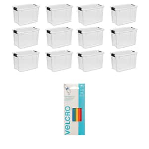 30 Qt. Storage (12-Pack) Bundled with VELCRO Brand Ties (5-Pack)