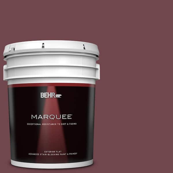 BEHR MARQUEE 5 gal. #PPU1-14 Formal Maroon Flat Exterior Paint & Primer