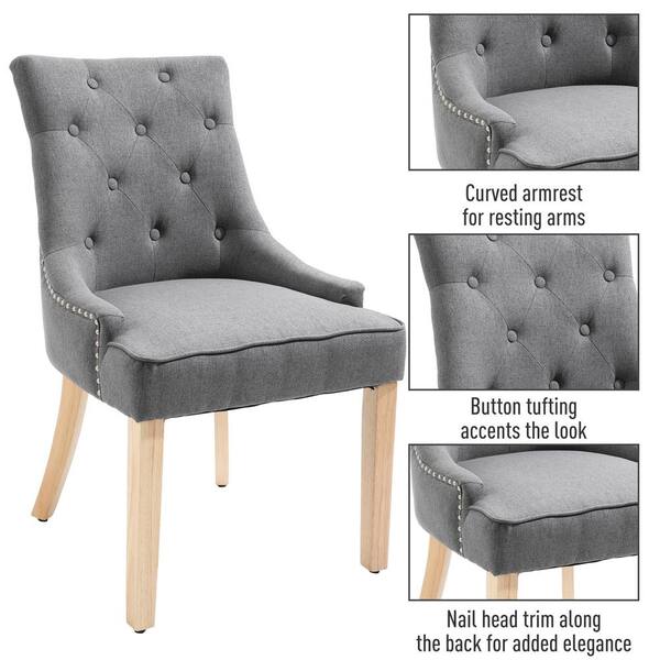 HOMCOM Small Button-Tufted Accent Chair Mid-Back Leisure Armchair