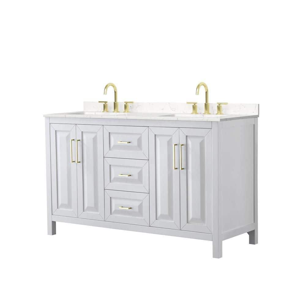 Daria 60 in. Double Freestanding White Bath Vanity with Top price history on PriceWatchPro