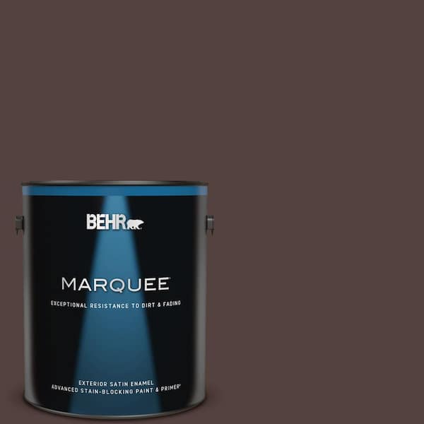 BEHR MARQUEE 1 gal. #BNC-21 Double Espresso Satin Enamel Exterior Paint & Primer