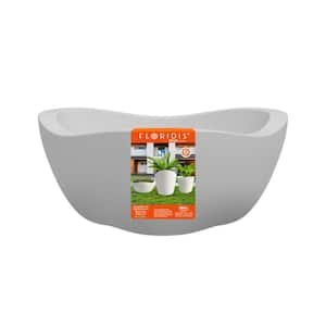 17.5 in. Tryas Gray Plastic Bowl Decorative Pot (17.5 in. D x 8 in. H)
