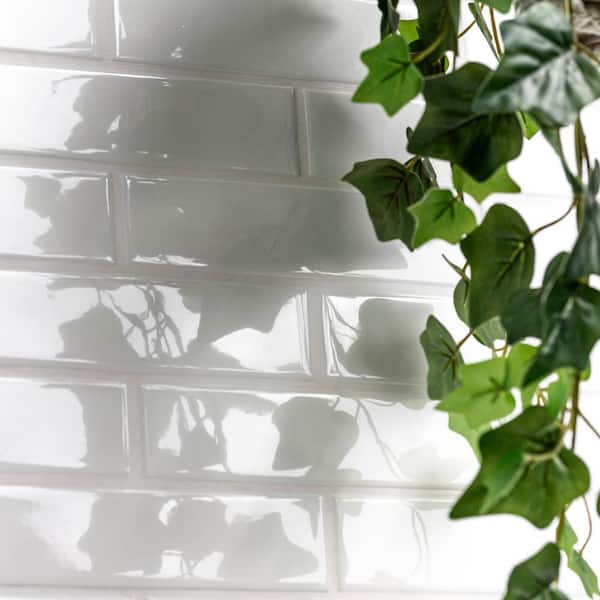 Matrix White 2 in. x 8 in. Glossy Ceramic Wall Tile (11.1 sq. ft./Case)