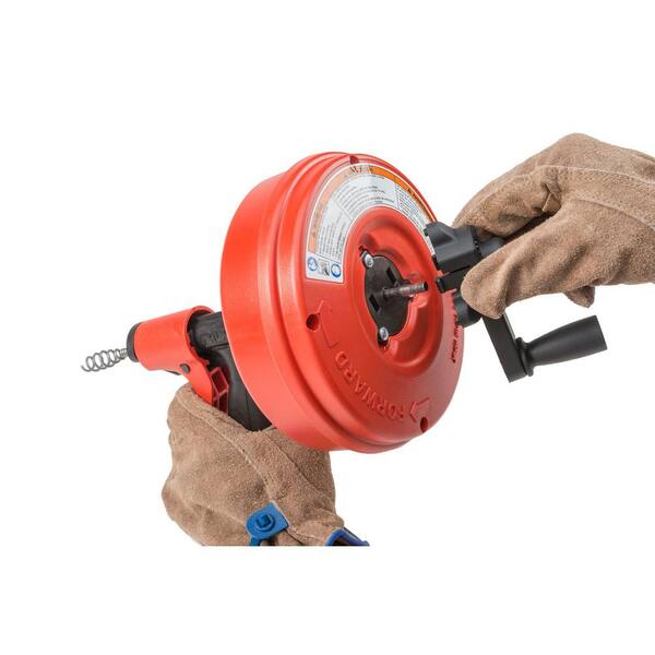 RIDGID Kwik-Spin+ ¼ in. x 25 ft. Drain Cleaning Snake Auger with Autofeed  Trigger for Kitchen/Bath Sinks and Tubs/Showers 57038 - The Home Depot