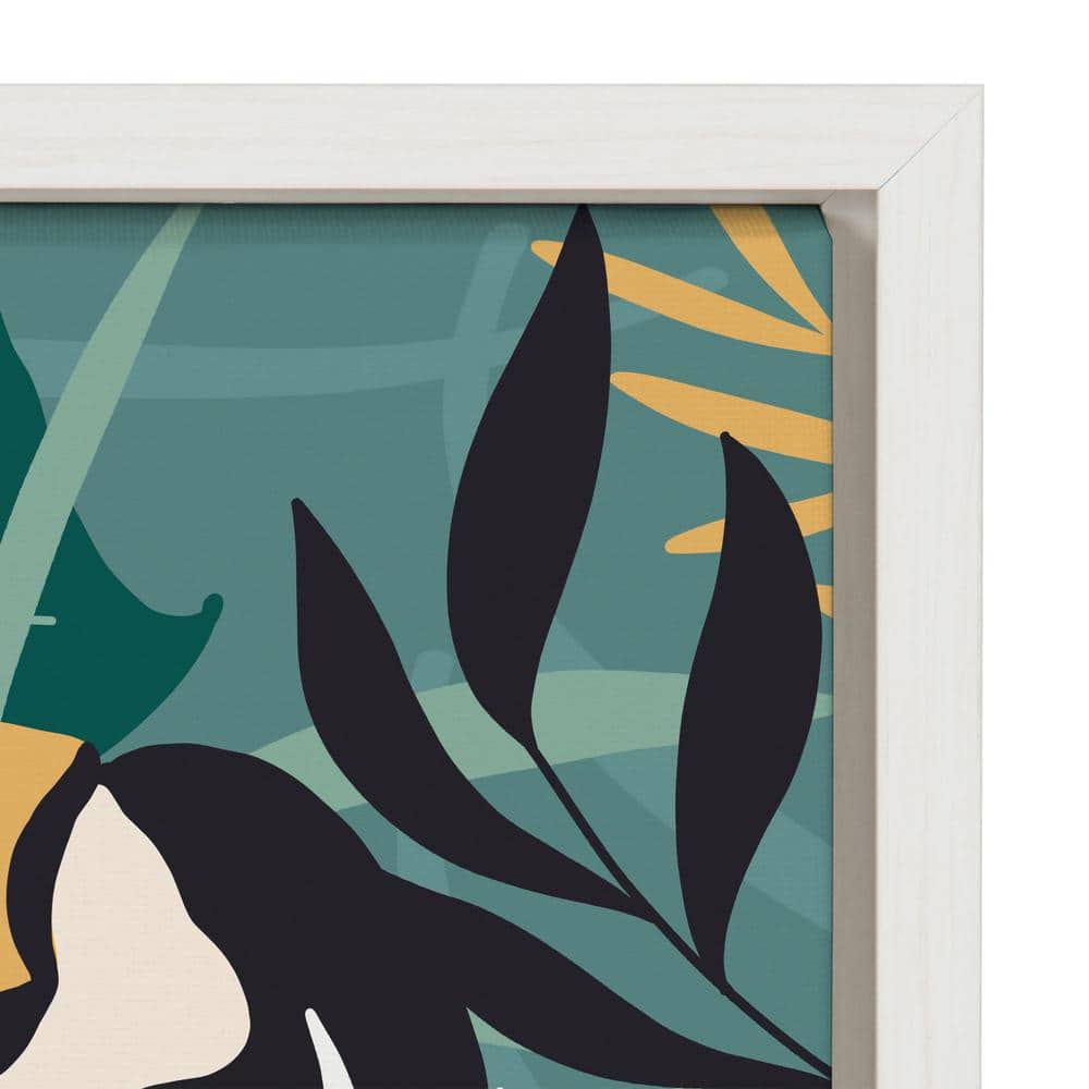 Tropical Toucan Abstract Canvas Art Set with White Frame