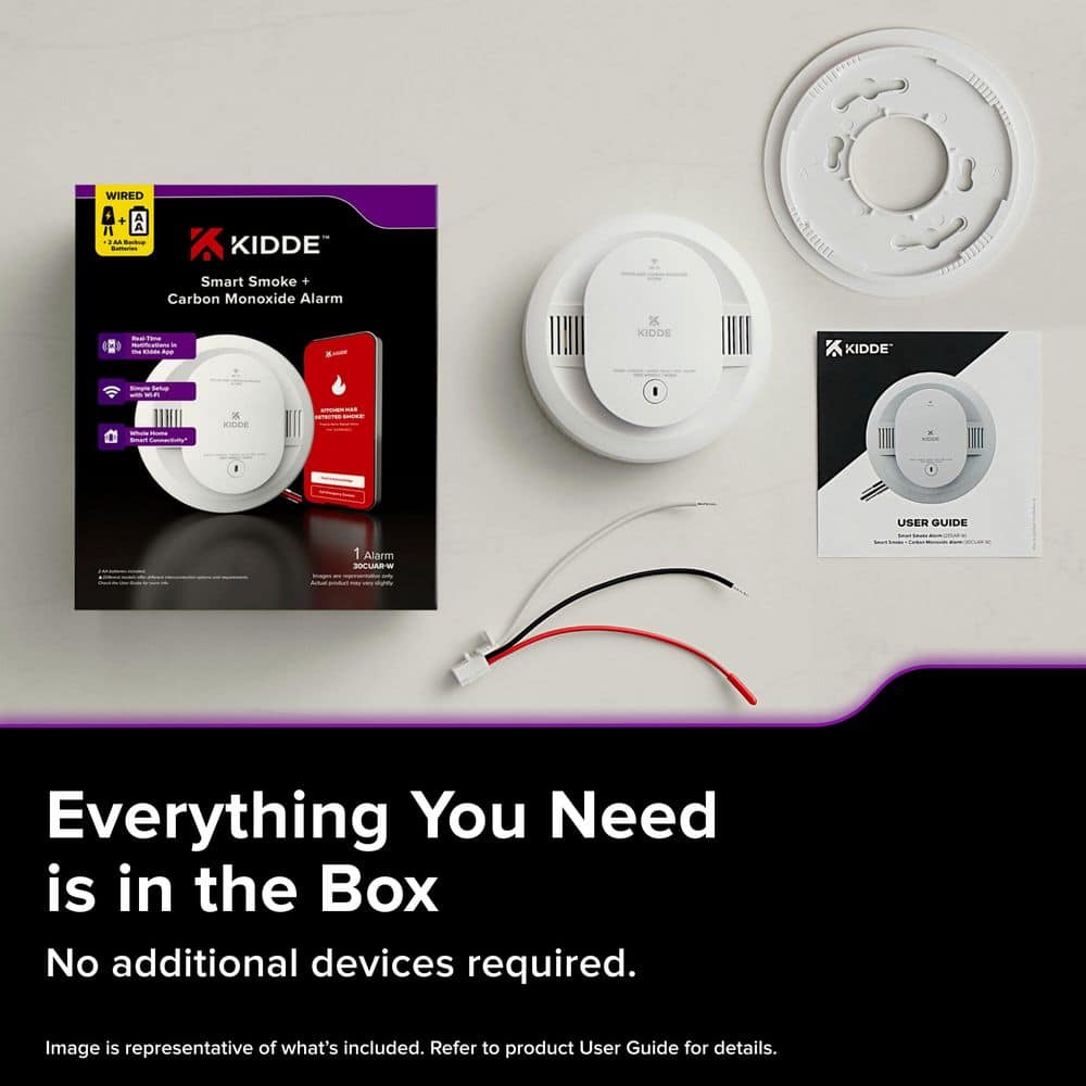 Kidde Hardwired Smart Smoke and Carbon Monoxide Detector, Voice Alerts, Interconnected Alarm