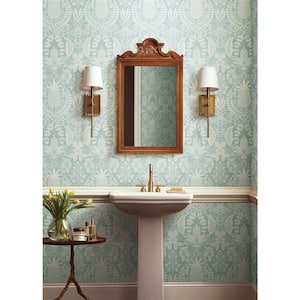 Pineapple Damask Light Blue Matte Non-Pasted Wallpaper