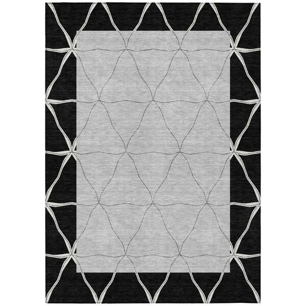 Chantille Machine Washable Indoor/Outdoor Abstract ACN2841 Black 10 ft. x 14 ft. Area Rug