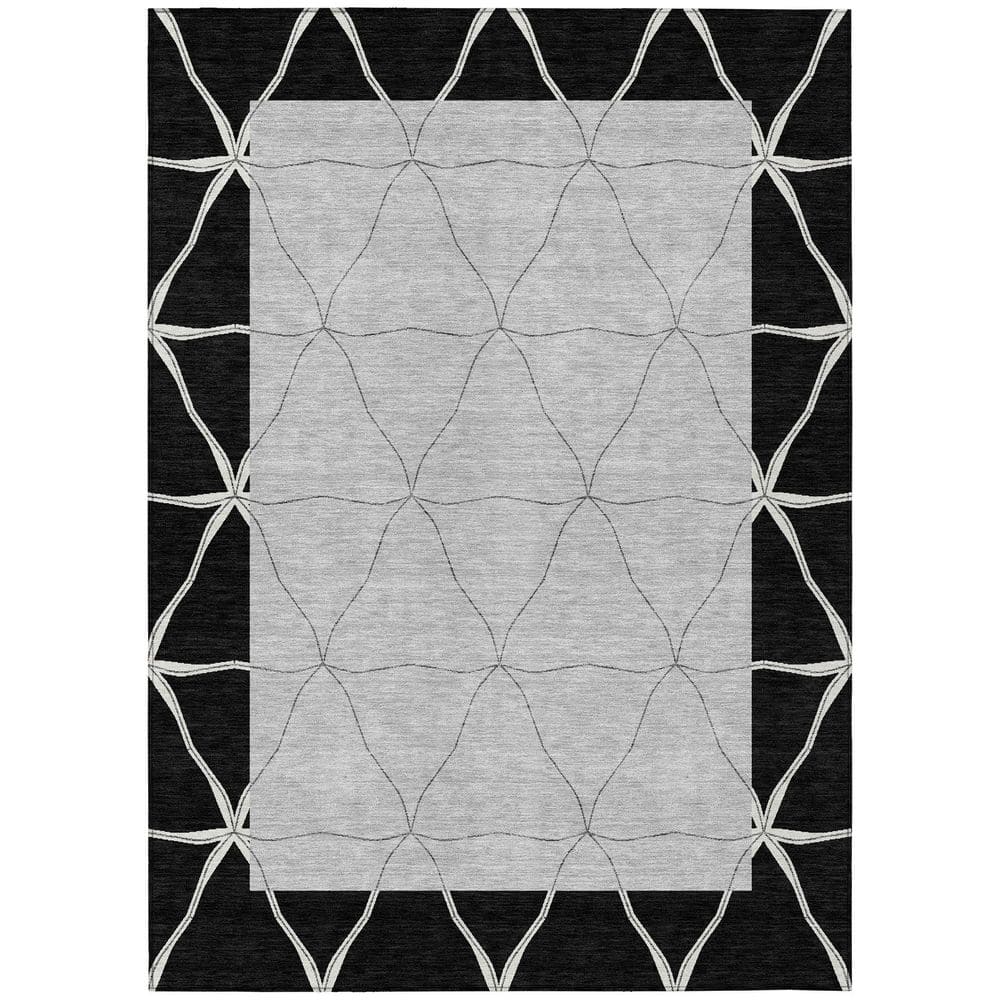 Chantille Machine Washable Indoor/Outdoor Abstract ACN2841 Black 8 ft. x 10 ft. Area Rug price history on PriceWatchPro