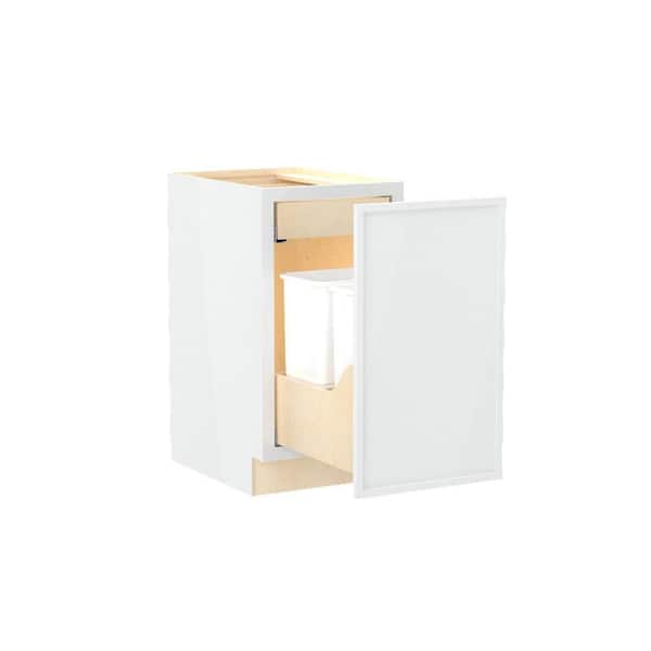 Franklin 21 in. W x 24 in. D x 34.5 in. H Assembled Plywood Trash Can Kitchen Cabinet in Veiled Gray with Soft Close